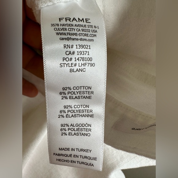 NWT FRAME HIGH-RISE FLARE WHITE DENIM - Picture 7 of 8